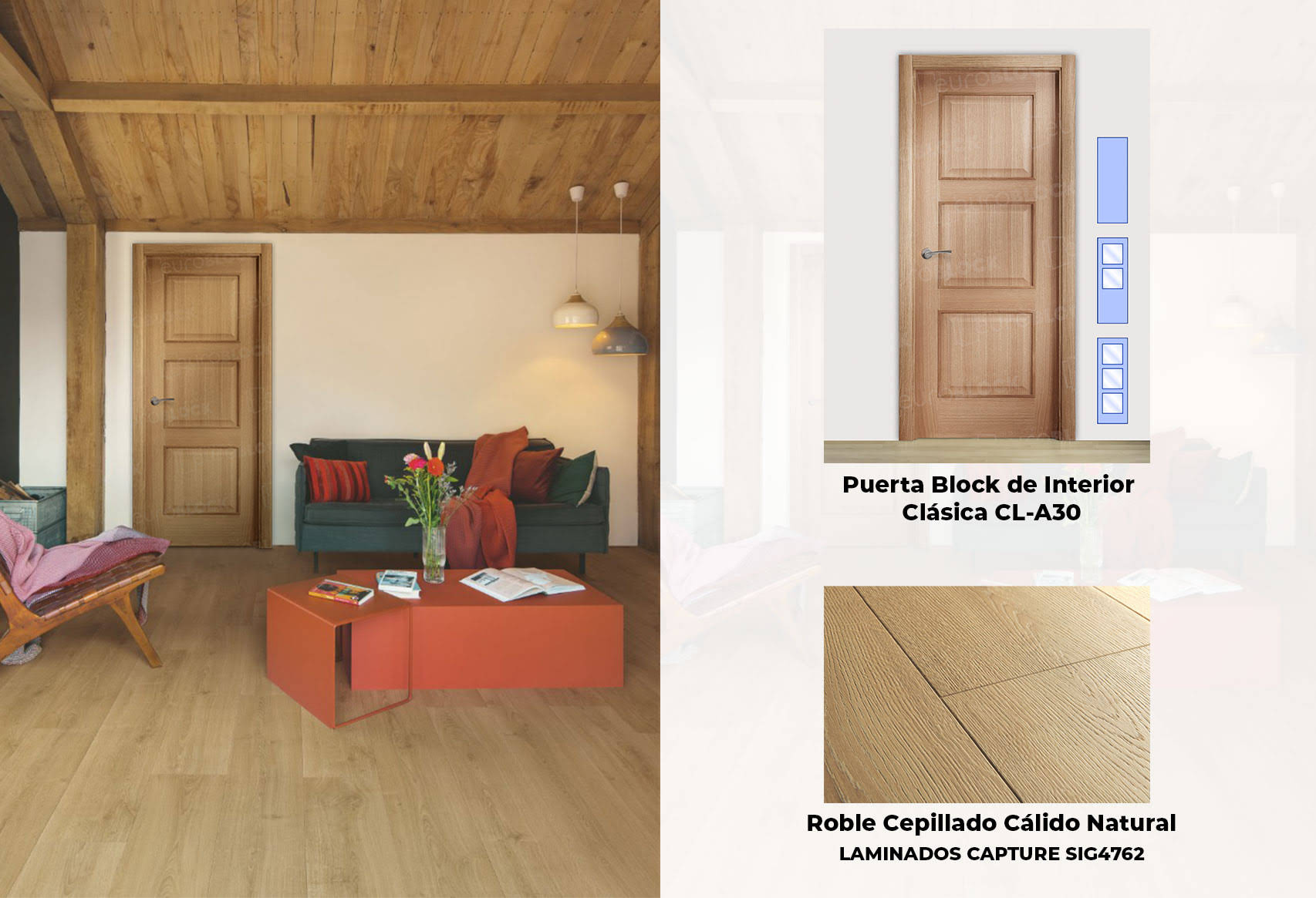 Puertas CL-A30 y el Suelo Cepillado Cálido