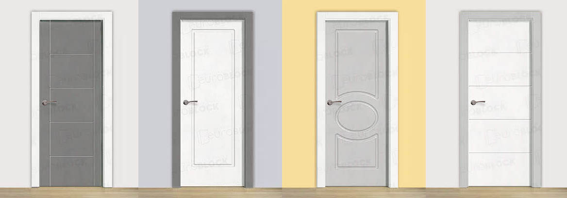 Opciones de puertas pintadas en gris y blanco