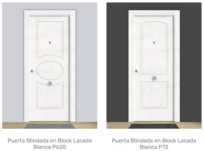 Puertas blindadas blancas clásicas