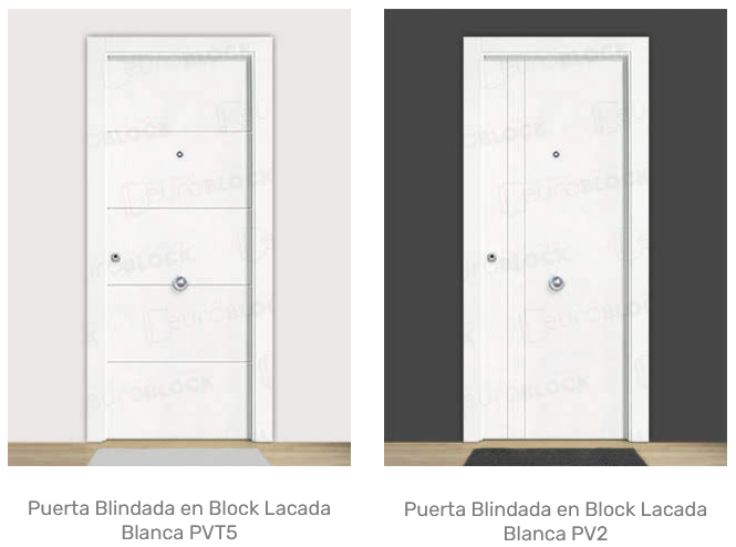 Puertas blindadas blancas modernas