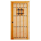 Puerta de exterior de madera de estilo rústico modelo PC-04