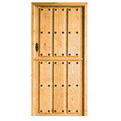 Puerta de exterior de madera de estilo rústico modelo PC-06