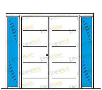 Puerta de exterior de dos hojas y fijo lateral Puerta de exterior de dos hojas y fijo lateral