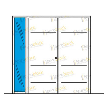 Puerta de exterior de dos hojas y fijo lateral Puerta de exterior de dos hojas y fijo lateral