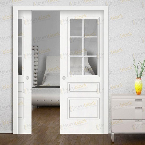 Puerta blanca para salón modelo PL-218