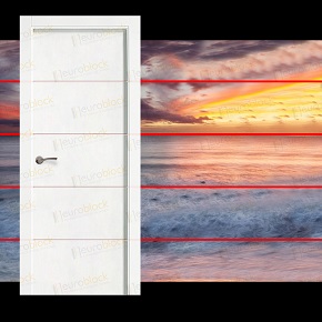 Puertas blancas con rayas horizontales: Modelo PVT5