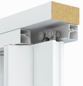 Carril de deslizamiento para puertas plegables de melamina