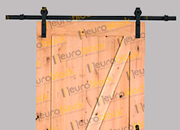 Herrajes para Puertas Correderas Herraje rustico en negro para puertas correderas