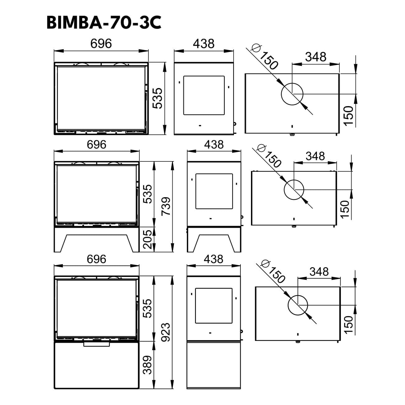 Estufa de Leña Bimba 70 3C de Bronpi