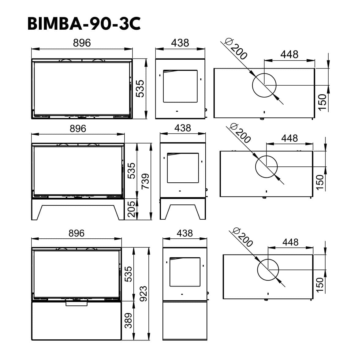 Estufa de Leña Bimba 90 3C de Bronpi