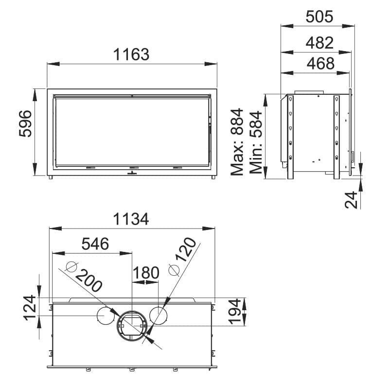 Estufa de Leña Insertable Cairo 110 de Bronpi