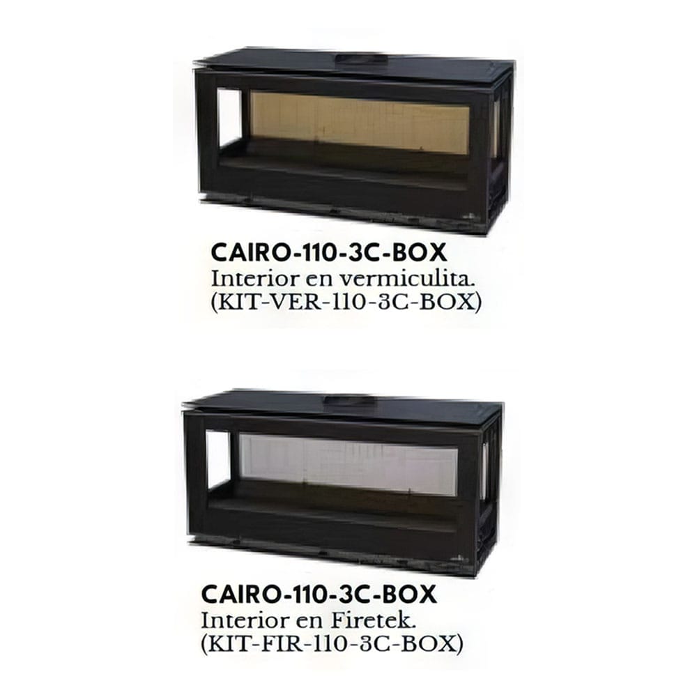 Estufa de Leña Insertable Cairo 110 3C Box de Bronpi