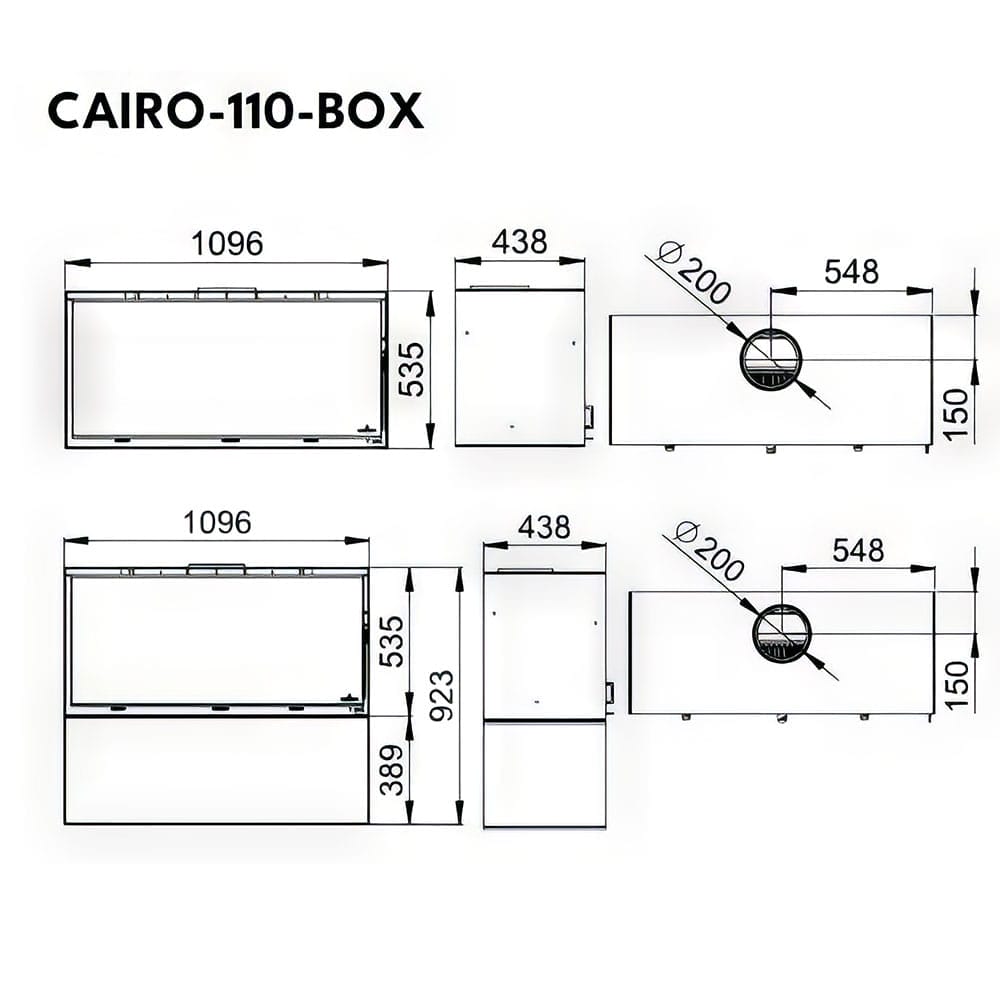 Estufa de Leña Insertable Cairo 110 Box de Bronpi