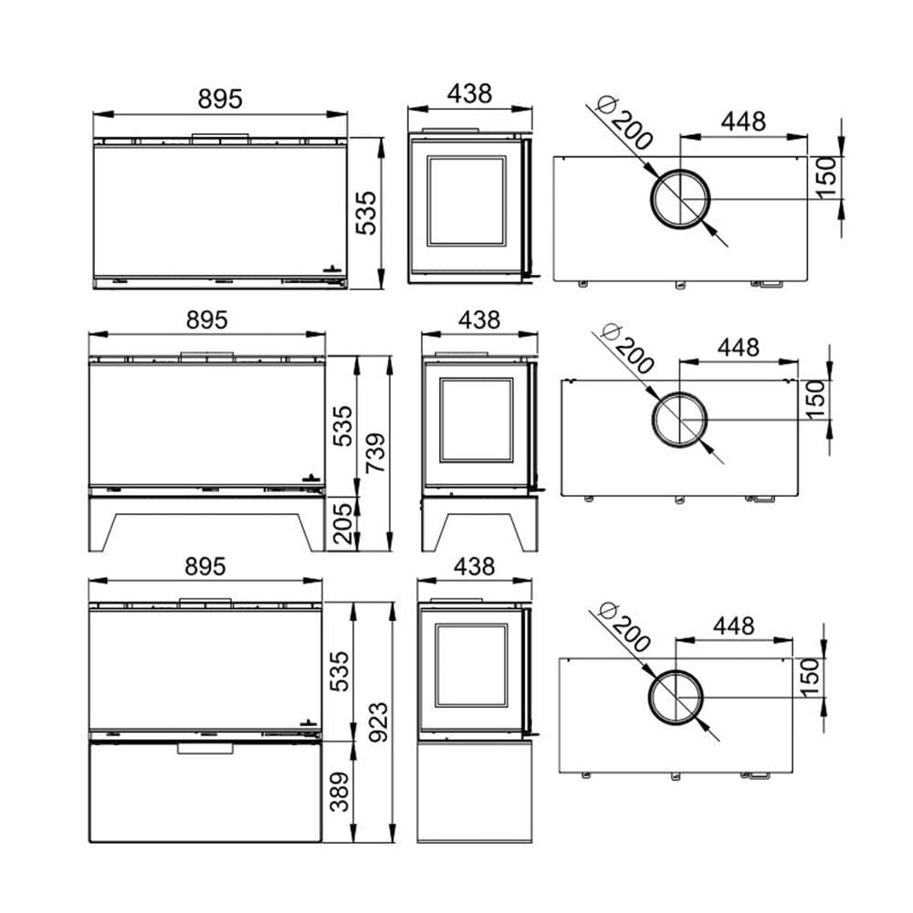 Estufa de Leña Insertable Cairo 90 3C Box de Bronpi