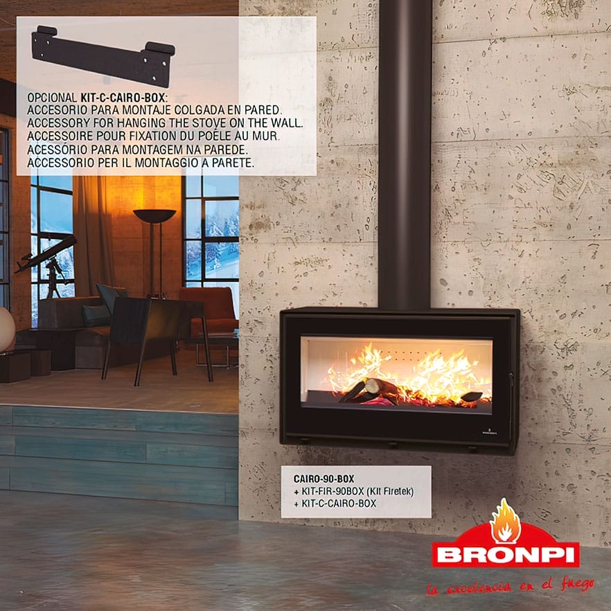 Estufa de Leña Insertable Cairo 90 Box de Bronpi