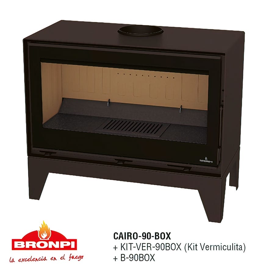 Estufa de Leña Insertable Cairo 90 Box de Bronpi