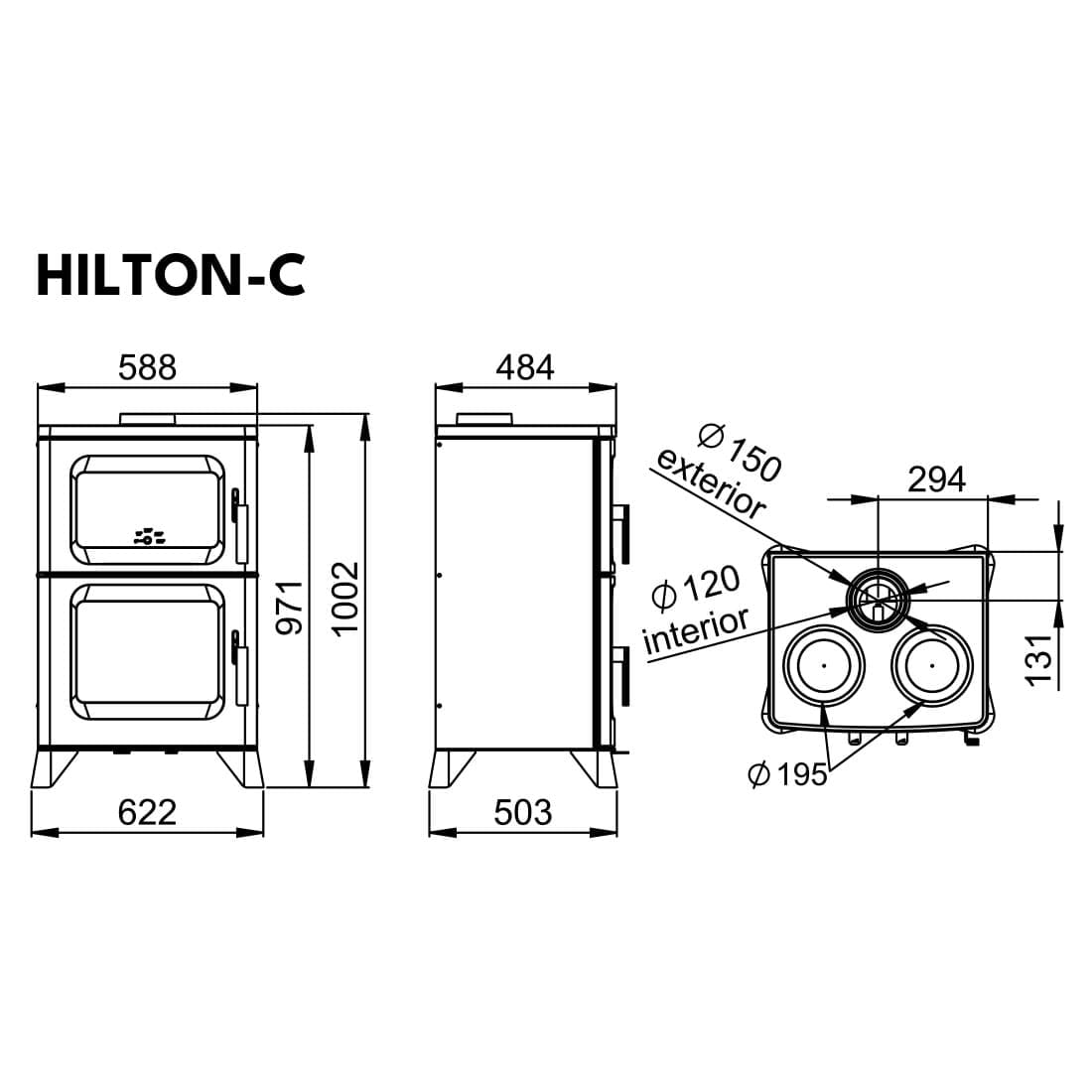 Estufa de Leña Hilton C de Bronpi