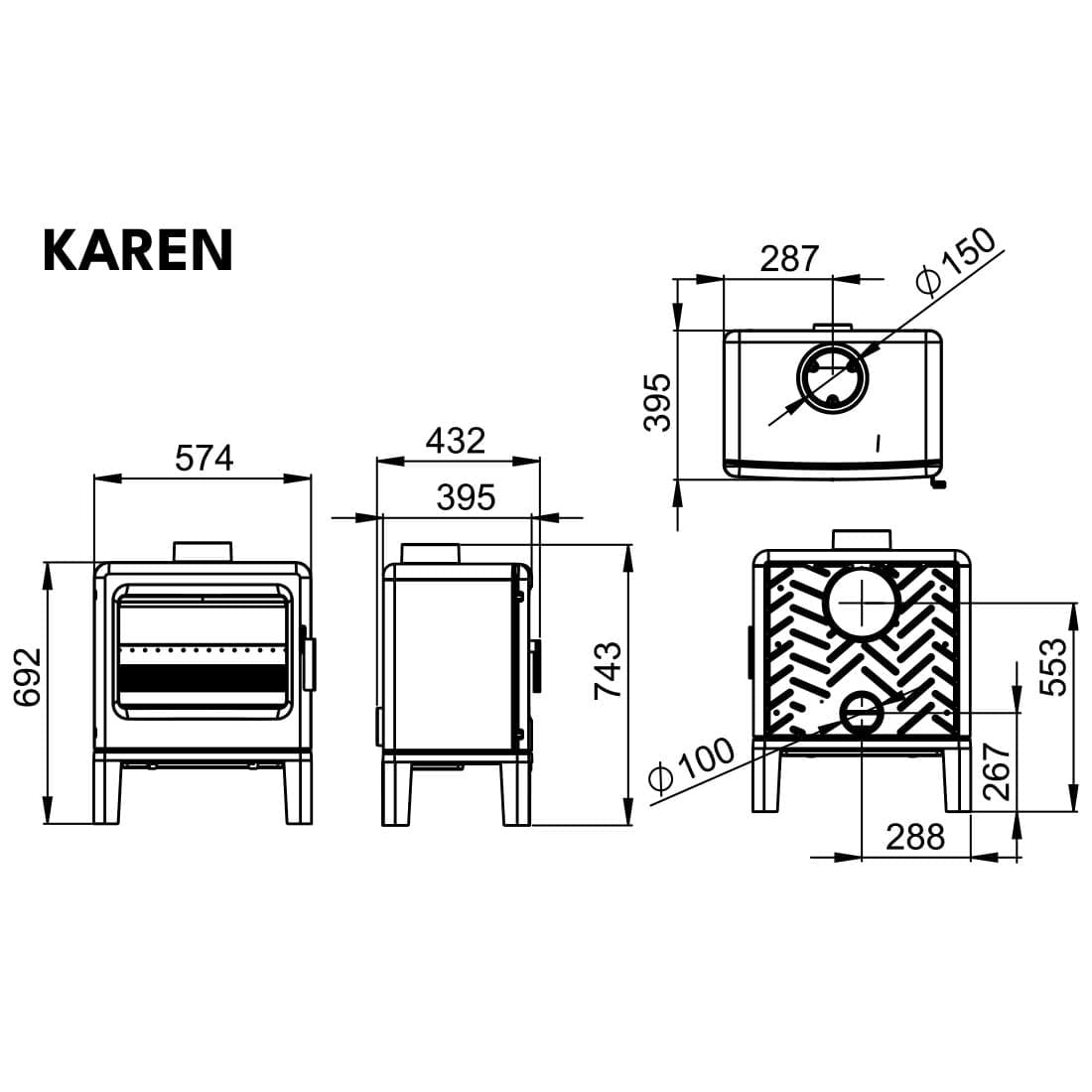 Estufa de Leña de Fundición Karen de Bronpi