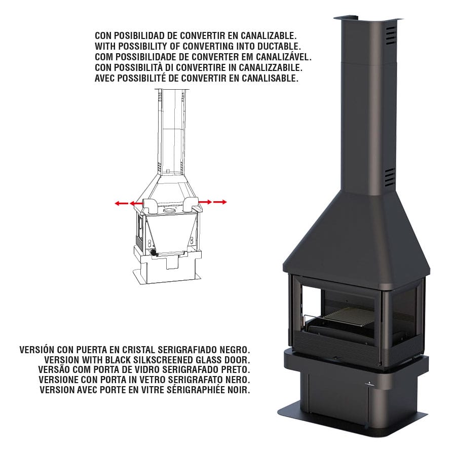 Estufa de Leña Chimenea Lisboa 3C de Bronpi