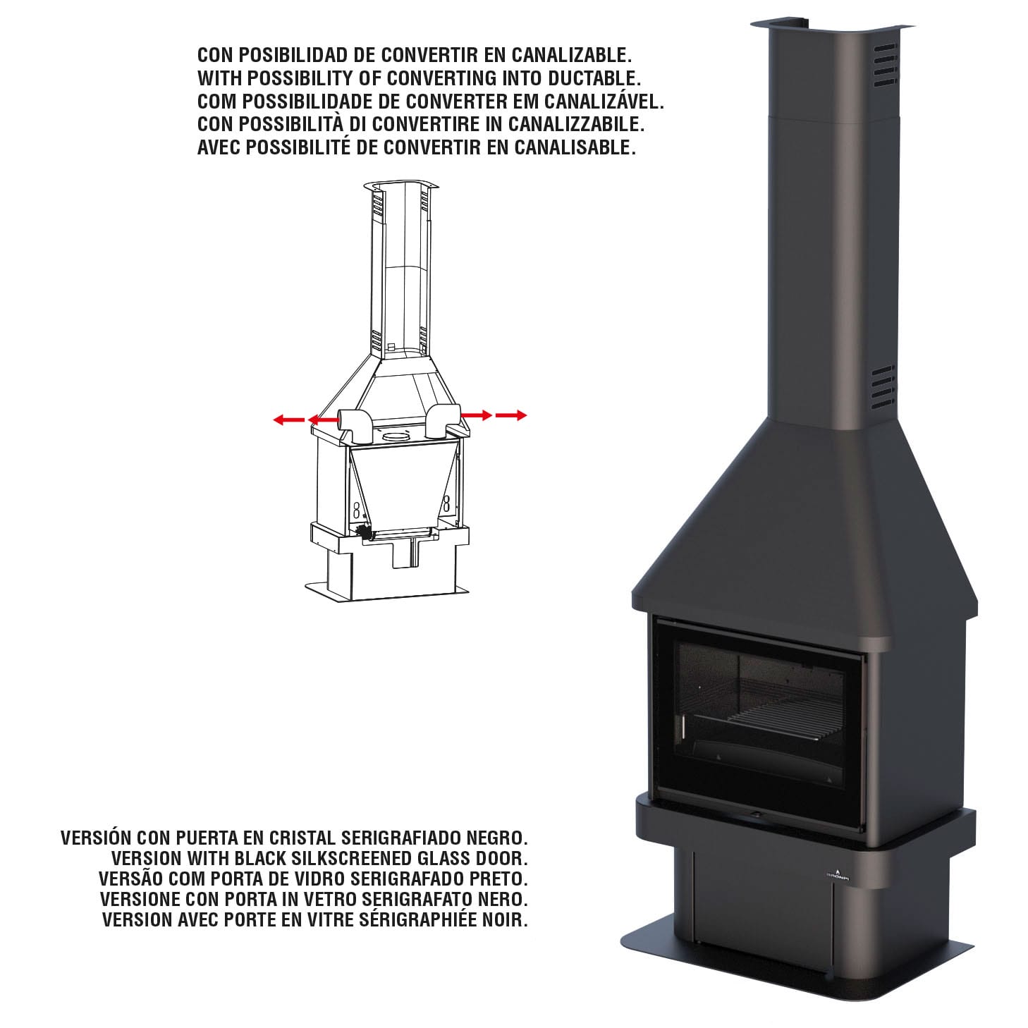 Estufa de Leña Chimenea Lisboa de Bronpi