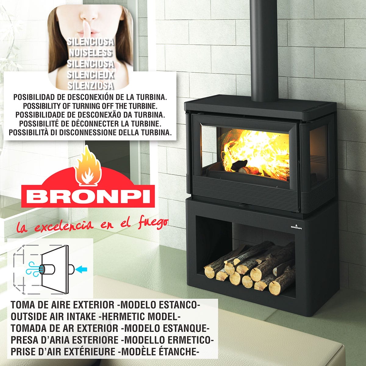 Estufa de Leña Tradicional Versalles de Bronpi