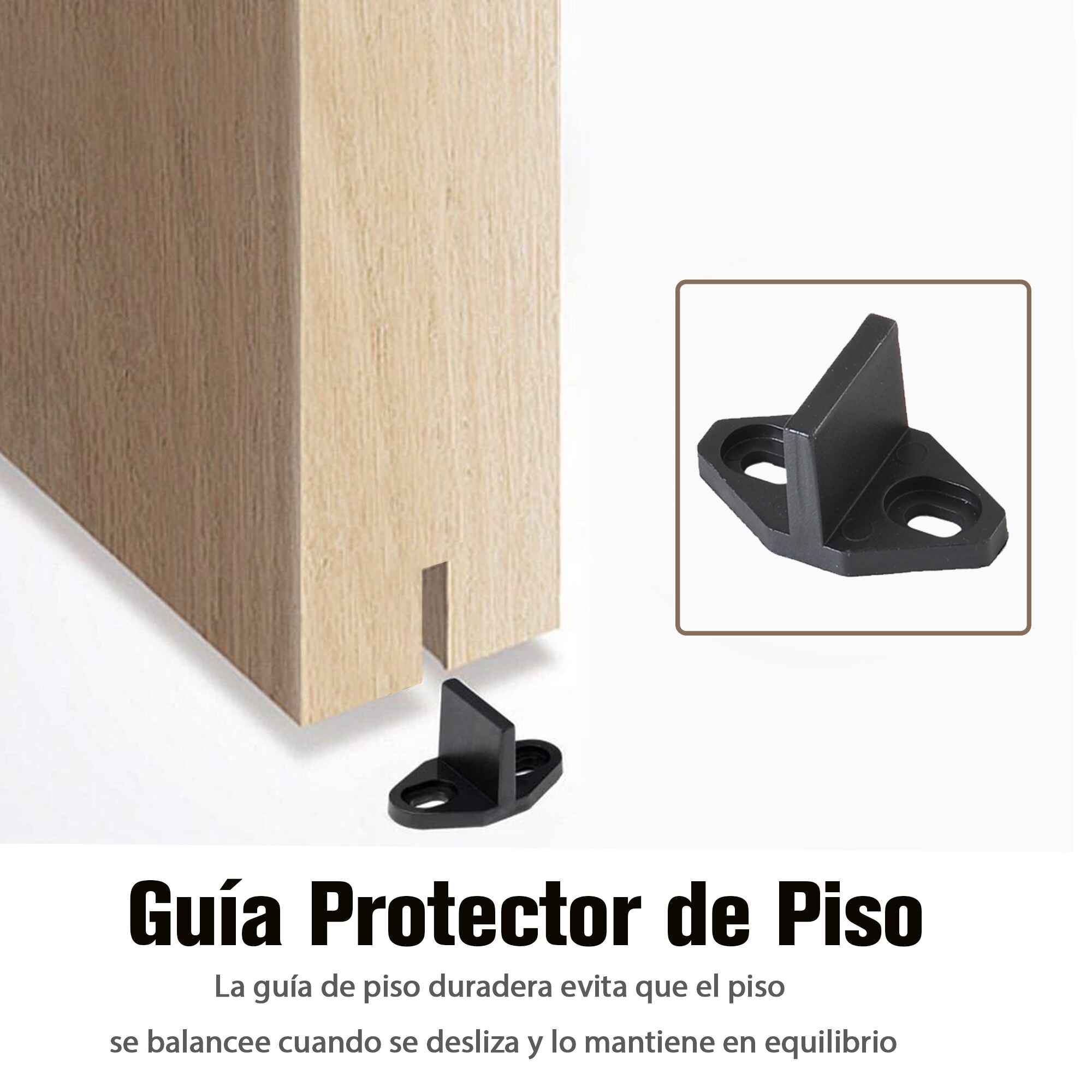 Herraje Puerta Corredera 200 cm Kit de Riel Adecuado para 1 Puerta Granja de Madera de 100 cm de Ancho Acero de Carbono Carga Máx. 90 kg