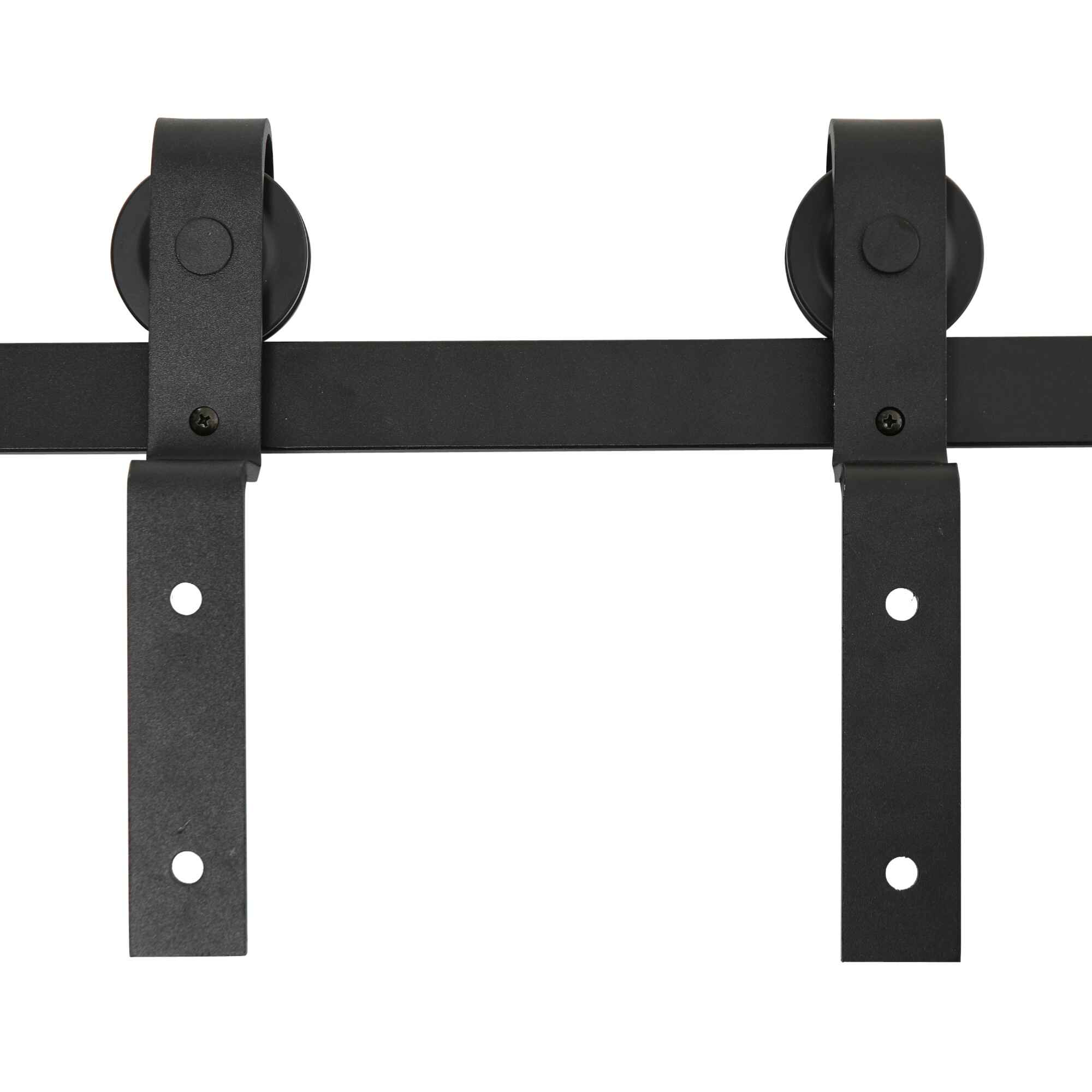 Herrajes Puerta Corredera 200 cm Kit de Acero al Carbono Accesorios para 2 Puertas Deslizantes de Madera de 100 cm de Ancho Baño Domitorio Cocina