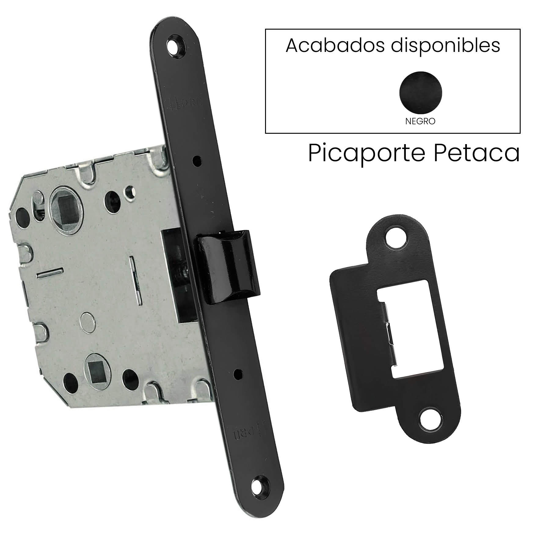 Puerta Interior Lacada Blanca con Manilla Negra PVT5