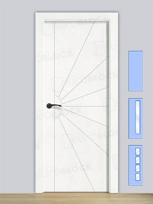 Puerta Interior Lacada Blanca con Manilla Negra P-Radial