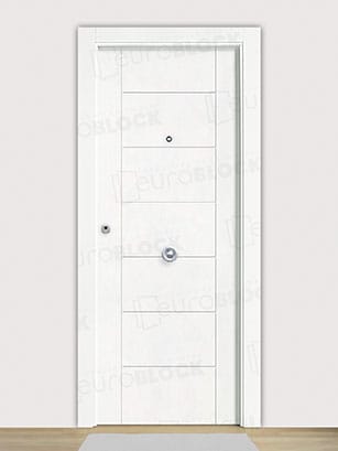 Puerta Blindada en Block Lacada Blanca Altares
