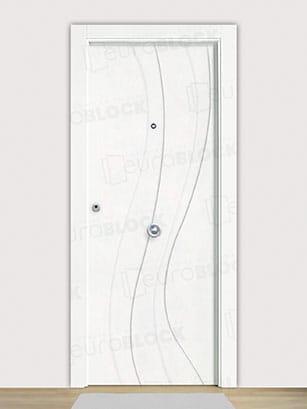 Puerta Blindada en Block Lacada Blanca Fantastic