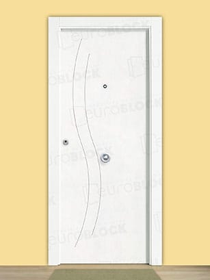 Puerta Blindada en Block Lacada Blanca Libertad
