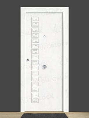 Puerta Blindada en Block Lacada Blanca Maestro