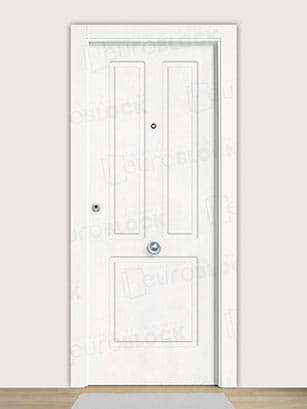 Puerta Blindada en Block Lacada Blanca Mar