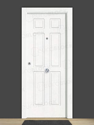Puerta Blindada en Block Lacada Blanca Mirador