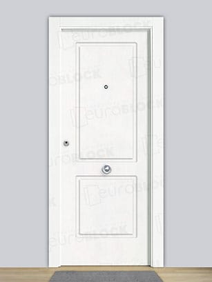 Puerta Blindada en Block Lacada Blanca P-12