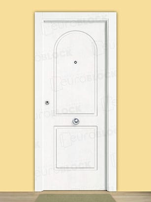 Puerta Blindada en Block Lacada Blanca P42