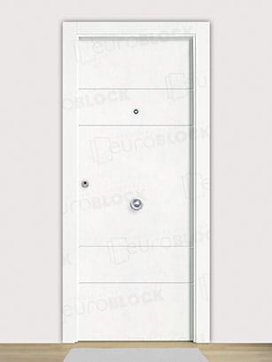 Puerta Blindada en Block Lacada Blanca P4R
