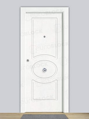 Puerta Blindada en Block Lacada Blanca P620