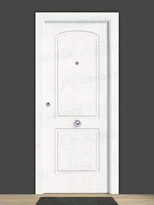 Puerta Blindada en Block Lacada Blanca P72