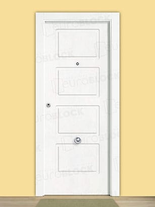 Puerta Blindada en Block Lacada Blanca PL-216