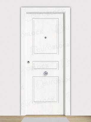Puerta Blindada en Block Lacada Blanca PL-218
