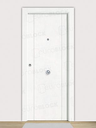Puerta Blindada en Block Lacada Blanca PVP1