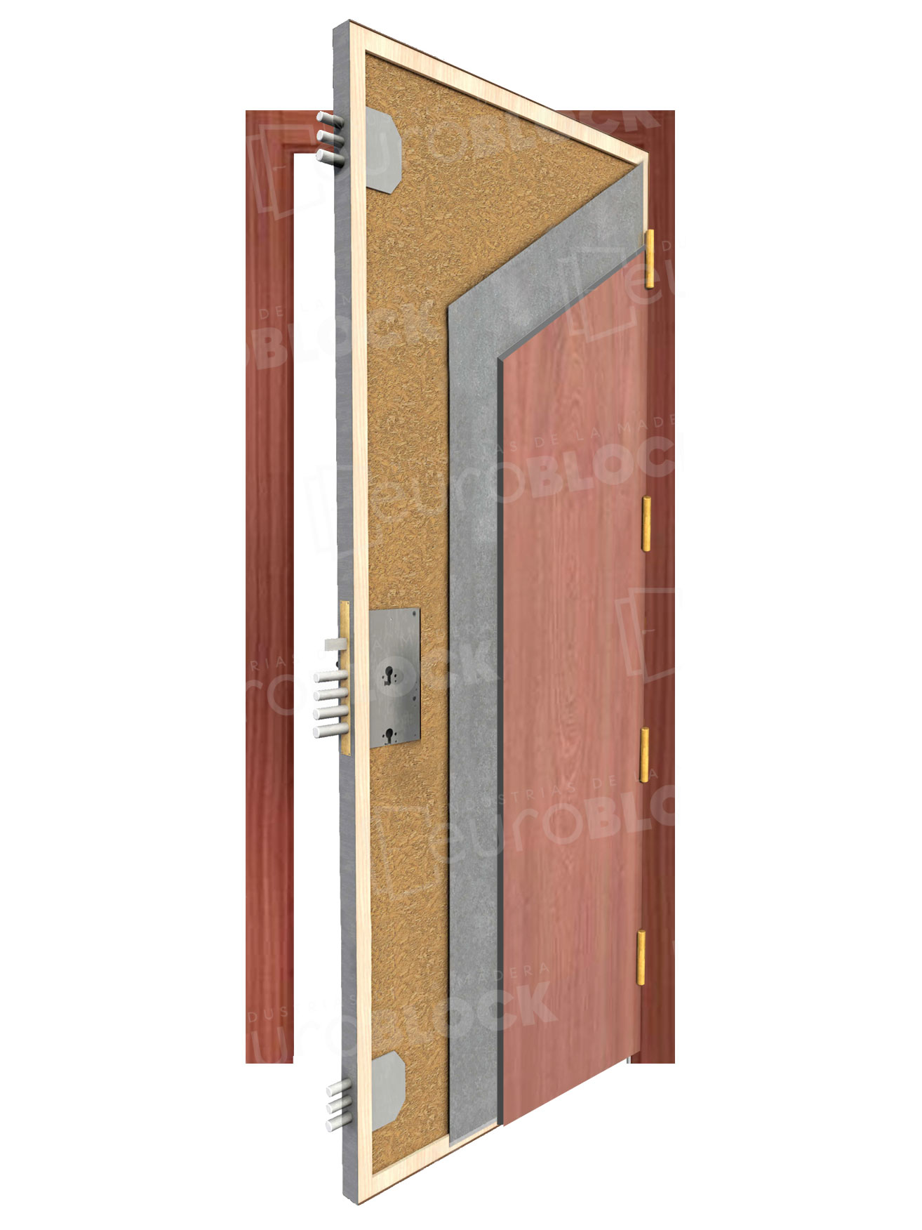 Puerta Blindada en Block 9500 Wengue Aluminio
