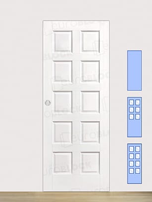 Puerta Corredera de Interior de Madera 10-Tableros Lacada en Blanco