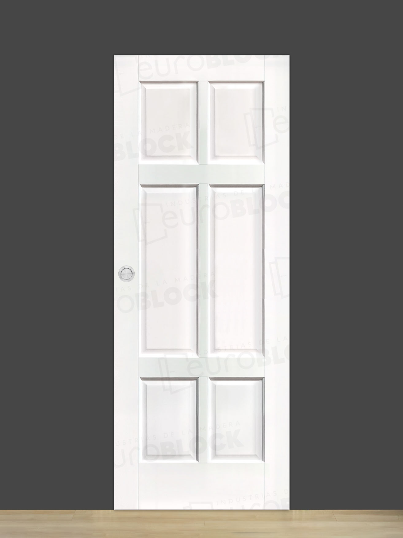 Puerta Corredera de Interior de Madera Arpa Lacada en Blanco