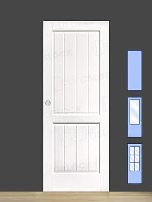 Puerta Corredera de Interior de Madera Brillante Lacada en Blanco