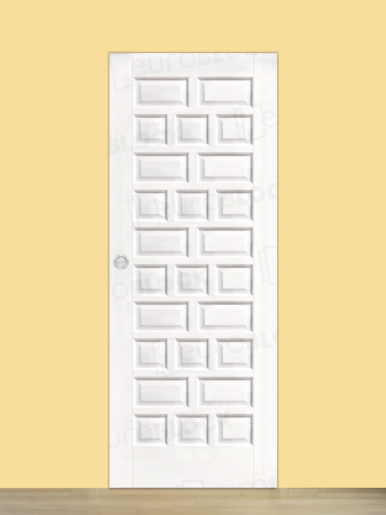 Puerta Corredera de Interior de Madera Castellana Lacada en Blanco