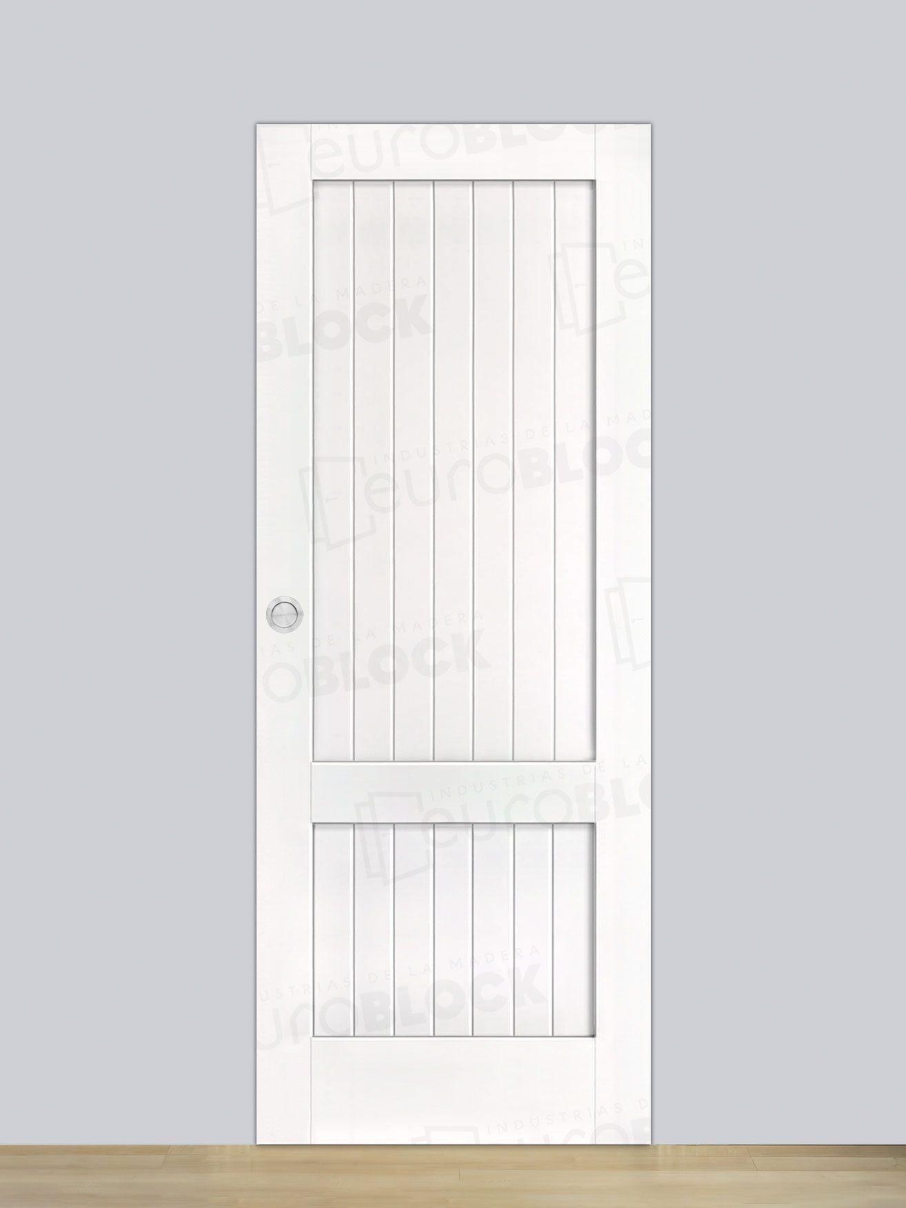Puerta Corredera de Interior de Madera Cuenca Lacada en Blanco