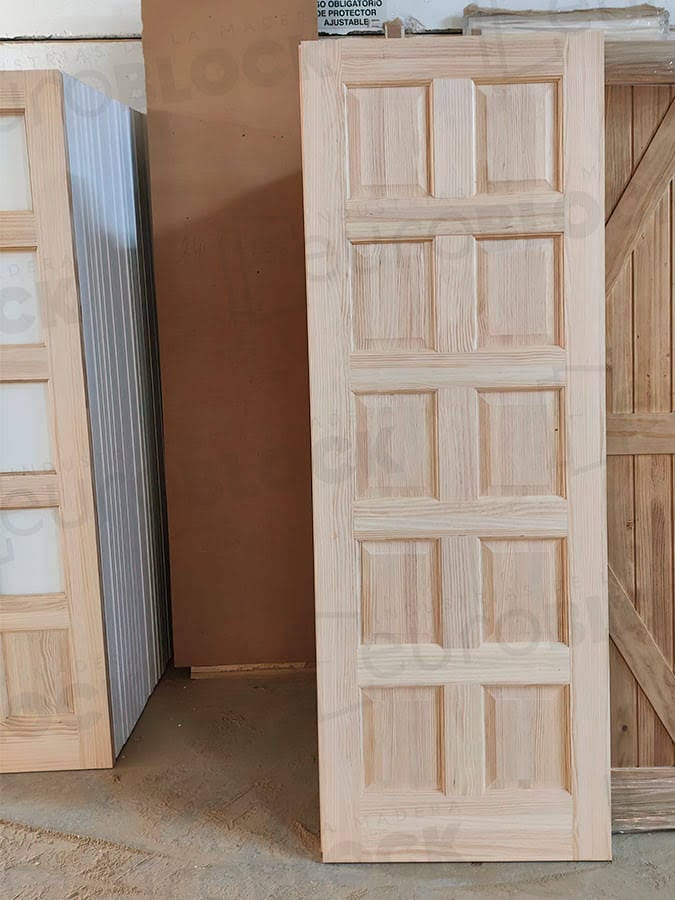 Puerta Corredera de Interior de Madera 10-Tableros Lacada en Blanco